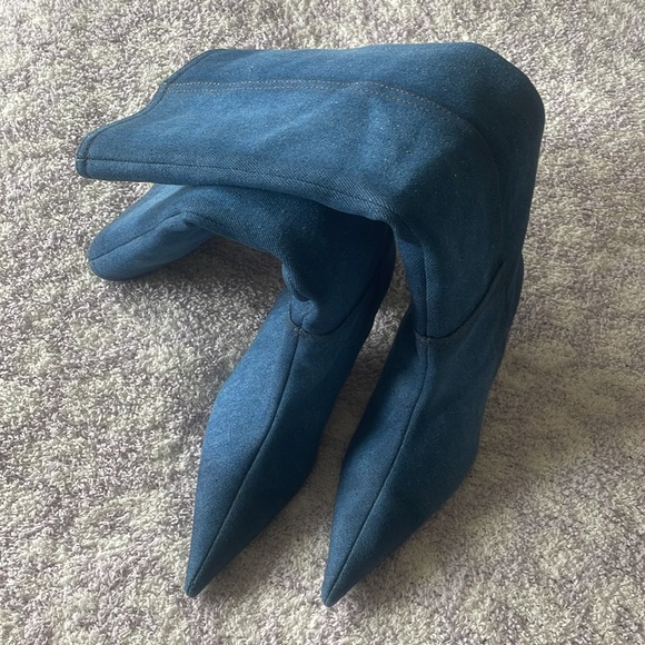 NWT Zara Denim Knee-High Boots Sz 9 - Picture 9 of 16